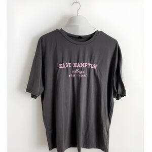 Shein East Hampton Village  New York Women’s Tee Large Gray Short sleeve